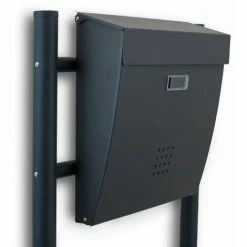 BITUXX Standbriefkasten Briefkastenanlage Briefkasten Einwurf Oben Dunkelgrau
