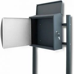 BITUXX Standbriefkasten 16397 Briefkastenanlage Seitenschloss Dunkelgrau / Hellgrau -BITUXX Geschäft 10496283 3