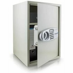 BITUXX Safe Tresor Möbeltresor Wandtresor Aktentresor Geldschrank Maße(B/H/T): 350 Mm X 520 Mm X 360 Mm - Türstärke: 4 Mm Lichtgrau