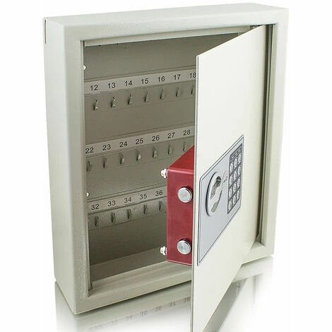 BITUXX Safe Tresor Elektronisch Schlüsselsafe Schlüsselkasten Schlüsselboard Lichtgrau – Bild 2