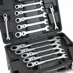 BITUXX 12 Tlg Flexible Ratschenschlüssel Ringschlüssel Knarren Ratschen SET