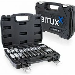 BITUXX Nussatz 18tlg Torx Vielzahn Innen Inbus Imbus Bit Steck Nüsse Werkzeug