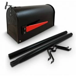 BITUXX US Mailbox Amerikanischer Briefkasten Schwarz Standbriefkasten Mit Standhalterung