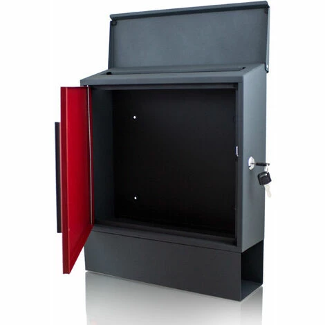 BITUXX Design Metall Briefkasten Rot Grau Postkasten mit Zeitungsfach Wandbriefkasten BITUXX Design Metall Briefkasten Rot Grau Postkasten Mit Zeitungsfach Wandbriefkasten -BITUXX Geschäft 10701727 4
