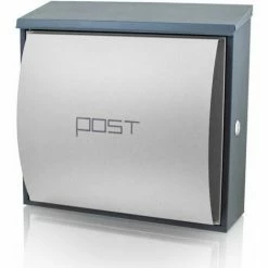 BITUXX Design Metall Briefkasten Mit Zeitungsfach Grau Hausbriefkasten Postkasten Wand