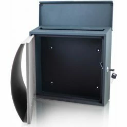 BITUXX Design Metall Briefkasten Mit Zeitungsfach Grau Hausbriefkasten Postkasten Wand -BITUXX Geschäft 10701732 4