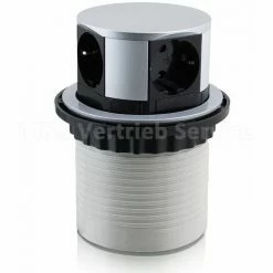 BITUXX Tischsteckdose 4 Fach Versenkbar Rund 4er Steckdosenleiste Steckerleiste