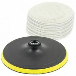 BITUXX Polierzubehörset Polierhaube Polierpad Aufnahmeteller M14 Für Poliermaschinen 10 X Superweiche Polierhauben Inkl. Rotationsteller M14