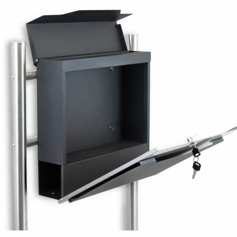 BITUXX Freistehender Design Standbriefkasten 16769 Briefkastenanlage Graphit Mit Edelstahl Ständern – Bild 4