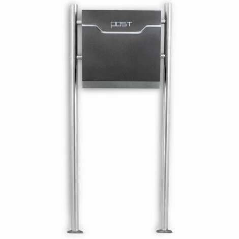 BITUXX Freistehender Design Standbriefkasten 16769 Briefkastenanlage Graphit Mit Edelstahl Ständern – Bild 5