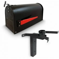 BITUXX US Mailbox Amerikanischer Briefkasten Schwarz Halterung Haus Wandbriefkasten