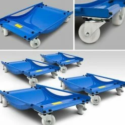 BITUXX 4 Stück Rangierhilfen Rangierroller Rangierheber Für PKW Auto Anhänger Belastbar Bis 450 Kg Pro Rangierroller