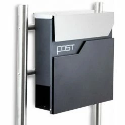 BITUXX Freistehender Design Standbriefkasten 16771 Briefkastenanlage Graphit Mit Edelstahl Ständern