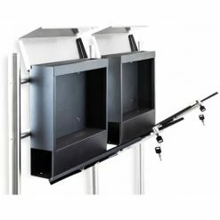 BITUXX Freistehender Design Doppel Standbriefkasten 16778 Briefkastenanlage Graphit Mit Edelstahl Ständern -BITUXX Geschäft 12114433 4