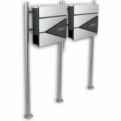 BITUXX Freistehender Design Doppel Standbriefkasten 16778 Briefkastenanlage Graphit Mit Edelstahl Ständern -BITUXX Geschäft 12114433 5