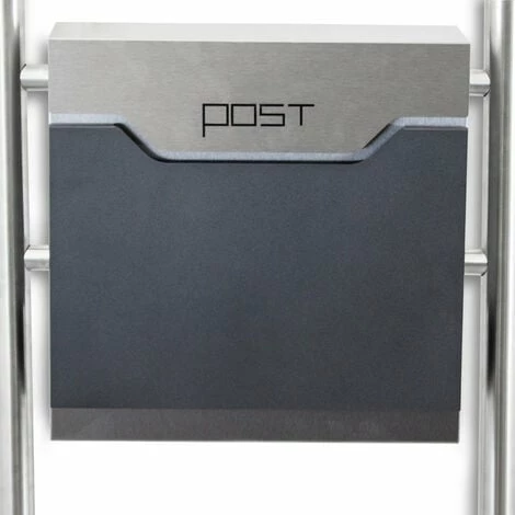 BITUXX Freistehender Design Doppel Standbriefkasten 16780 Briefkastenanlage Graphit Mit Edelstahl Ständern – Bild 3