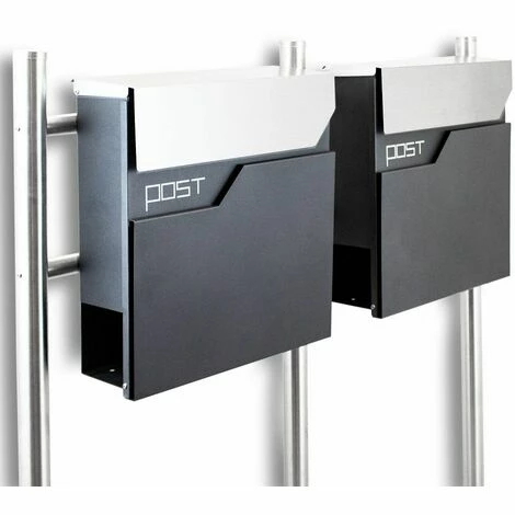BITUXX Freistehender Design Doppel Standbriefkasten 16783 Briefkastenanlage Graphit mit Edelstahl Ständern BITUXX Freistehender Design Doppel Standbriefkasten 16783 Briefkastenanlage Graphit Mit Edelstahl Ständern -BITUXX Geschäft 12132040 1