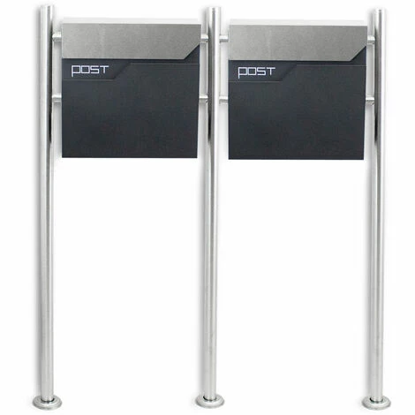 BITUXX Freistehender Design Doppel Standbriefkasten 16783 Briefkastenanlage Graphit mit Edelstahl Ständern BITUXX Freistehender Design Doppel Standbriefkasten 16783 Briefkastenanlage Graphit Mit Edelstahl Ständern -BITUXX Geschäft 12132040 2