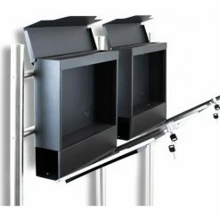 BITUXX Freistehender Design Doppel Standbriefkasten 16781 Briefkastenanlage Graphit Mit Edelstahl Ständern -BITUXX Geschäft 12165803 4