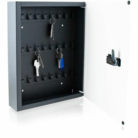 BITUXX Design Safe Tresor Schlüsselsafe Schlüsselkasten Schlüsseltresor Schlüsselsafe Schlüsselschrank Mit 24 Schlüsselhaken Und Zahlenschloss Weiß 2 BITUXX Design Safe Tresor Schlüsselsafe Schlüsselkasten Schlüsseltresor Schlüsselsafe Schlüsselschrank Mit 24 Schlüsselhaken Und Zahlenschloss Weiß – Bild 2