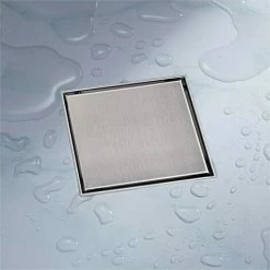 BITUXX 25x25 Duschablauf Abfluss Duschabfluss Duschrinne Ablaufgarnitur Bodenablauf (25x25, Edelstahl)