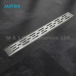 BITUXX 120cm Edelstahl Duschrinnen Ablaufrinnen Bodenablauf Duschrinne Duschablauf Matrix