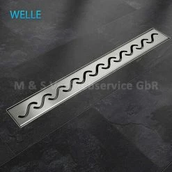 BITUXX 150cm Edelstahl Duschrinnen Ablaufrinnen Bodenablauf Duschrinne Duschablauf Wave