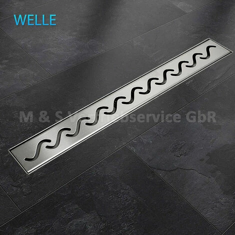 BITUXX 150cm Edelstahl Duschrinnen Ablaufrinnen Bodenablauf Duschrinne Duschablauf Wave