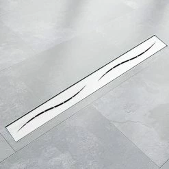 BITUXX 110cm Edelstahl Duschrinnen Ablaufrinnen Bodenablauf Duschrinne Duschablauf Streifen