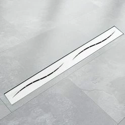 BITUXX 140cm Edelstahl Duschrinnen Ablaufrinnen Bodenablauf Duschrinne Duschablauf Streifen