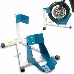 BITUXX Motorrad Montageständer Motorradständer Vorne Vorderrad Transportständer Weiß / Blau