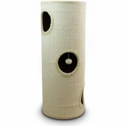 BITUXX Sisaltonne Kratztonne Katzentonne Katzenbaum Katzenhöhle Kratzbaum Mit Plüsch Und Sisal 100 Cm Beige