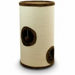 BITUXX Sisaltonne Kratztonne Katzentonne Katzenbaum Katzenhöhle Kratzbaum Mit Plüsch Und Sisal 70 Cm Braun