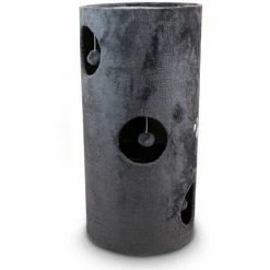 BITUXX Kratztonne Katzentonne Katzenbaum Katzenhöhle Kratzbaum Mit Plüsch Und Sisal 78 Cm Grau