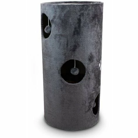 BITUXX Kratztonne Katzentonne Katzenbaum Katzenhöhle Kratzbaum Mit Plüsch Und Sisal 78 Cm Grau