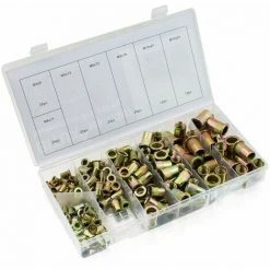 BITUXX 150 Tlg. Nietmuttern Set Nieten Flachkopfnieten Gewindenieten Sortiment Stahl Verzinkt M3 M4 M5 M6 M8 M10