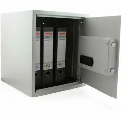 BITUXX Elektronischer Akten Safe Tresor Wandtresor Wandsafe Geldschrank Möbeltresor Stahlschrank Geldsafe Geldtresor Panzerschrank Dokumententresor Lichtgrau