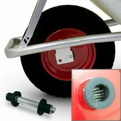 BITUXX Ersatzrad Schubkarre 400x90 Schubkarrenrad 40cm PU Schubkarrenreifen 4.80/4.00-8 Mit Nadelgelagerter Achse (Schwarz)