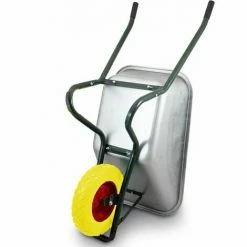 BITUXX Schubkarre 100L / 250Kg Schubkarren Schiebkarre Bauschubkarre Verzinkt Mit PU Rad 4.80/4.00-8 Mit Nadelgelagerter Achse (Gelb) -BITUXX Geschäft 18250011 5