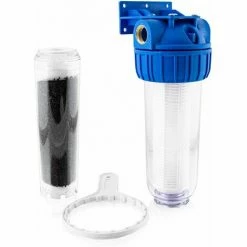 BITUXX Wasserfilter Vorfilter Schmutzfilter Pumpen Hauswasserwerke 4000L/h (Vorfilter 3/4" + Aktivkohle Filter)