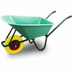 BITUXX Schubkarre 100L Schubkarren Schiebkarre Bauschubkarre Mit PVC Wanne Und PU Rad Bis 250kg (Schubkarre Mit PVC Mulde Und PU Rad Gelb)