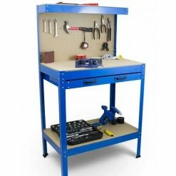 BITUXX Werkbank Werktisch Arbeitstisch Arbeitsplatte Lochwand Schublade Werkstatt 80 X 50 X 140 Cm