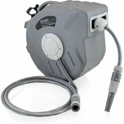 BITUXX 20 Meter Wand Schlauchtrommel Schlauchaufroller Wasserschlauchaufroller Schlauchbox Automatik (20 M)