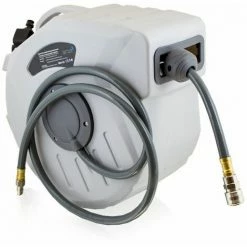 BITUXX 15m Druckluft Schlauchtrommel Automatik Druckluft Schlauchaufroller 1/4" Zoll Anschluss Automatik Schlauchaufroller Für Wandmontage (15m / 15 Meter)