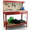 BITUXX Werktisch Werkbank Arbeitstisch Arbeitsplatte Lochwand Schublade Werkstatt Kompakte Werkbank Mit 115 X 55 X 140 Cm Rot