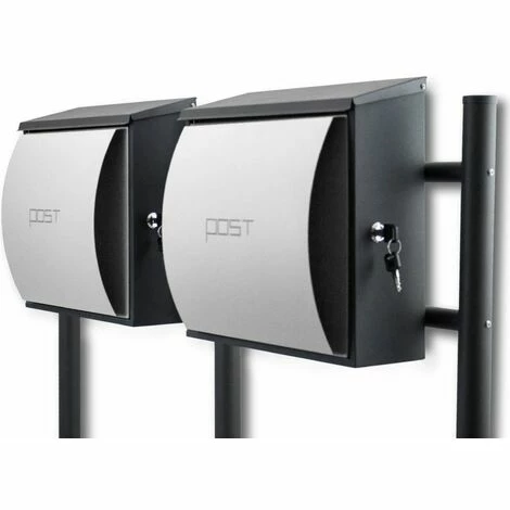 BITUXX Design Doppelstandbriefkasten Briefkastenanlage Seitenschloss und Zeitungsfach Dunkelgrau / Hellgrau BITUXX Design Doppelstandbriefkasten Briefkastenanlage Seitenschloss Und Zeitungsfach Dunkelgrau / Hellgrau -BITUXX Geschäft 29356350 1