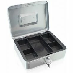 BITUXX Geldkassette 25 Cm Groß Abschließbar Münz Geld Zählbrett Kasse Safe Hellgrau 250mm (mit Münzeinlage) 3 BITUXX Geldkassette 25 Cm Groß Abschließbar Münz Geld Zählbrett Kasse Safe Hellgrau 250mm (mit Münzeinlage) -BITUXX Geschäft 29826172 4