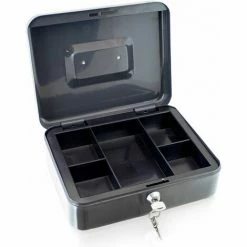 BITUXX Geldkassette 25 Cm Groß Abschließbar Münz Geld Zählbrett Kasse Safe Dunkelgrau 250mm (mit Münzeinlage) 3 BITUXX Geldkassette 25 Cm Groß Abschließbar Münz Geld Zählbrett Kasse Safe Dunkelgrau 250mm (mit Münzeinlage) -BITUXX Geschäft 29826187 4