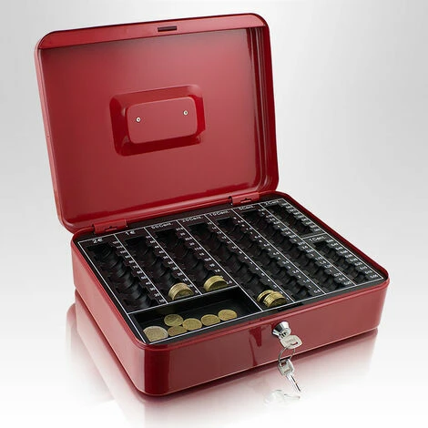 BITUXX Geldkassette 30 cm groß flach abschließbar Münz Geld Zählbrett Kasse rot 300mm (mit Zählbrett) BITUXX Geldkassette 30 Cm Groß Flach Abschließbar Münz Geld Zählbrett Kasse Rot 300mm (mit Zählbrett) -BITUXX Geschäft 29826204 2