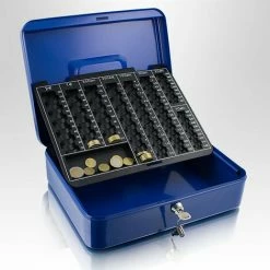 BITUXX Geldkassette 30 Cm Groß Flach Abschließbar Münz Geld Zählbrett Kasse Blau 300mm (mit Zählbrett) 2 BITUXX Geldkassette 30 Cm Groß Flach Abschließbar Münz Geld Zählbrett Kasse Blau 300mm (mit Zählbrett) -BITUXX Geschäft 29826205 3